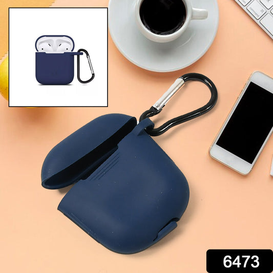 Silicone Shockproof Protection Wireless Headphones Carrying Box Cover Metal Keychain