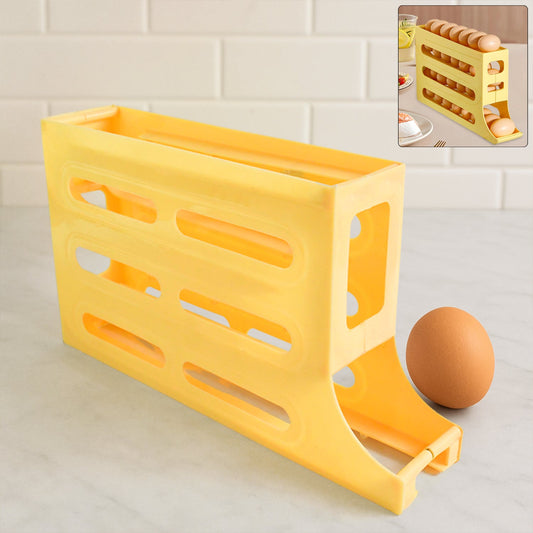 Egg Glide 3-Layer Rolling Dispenser Rack