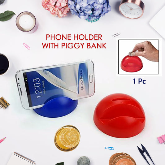 Plastic Phone Holder Stand with Coin Bank