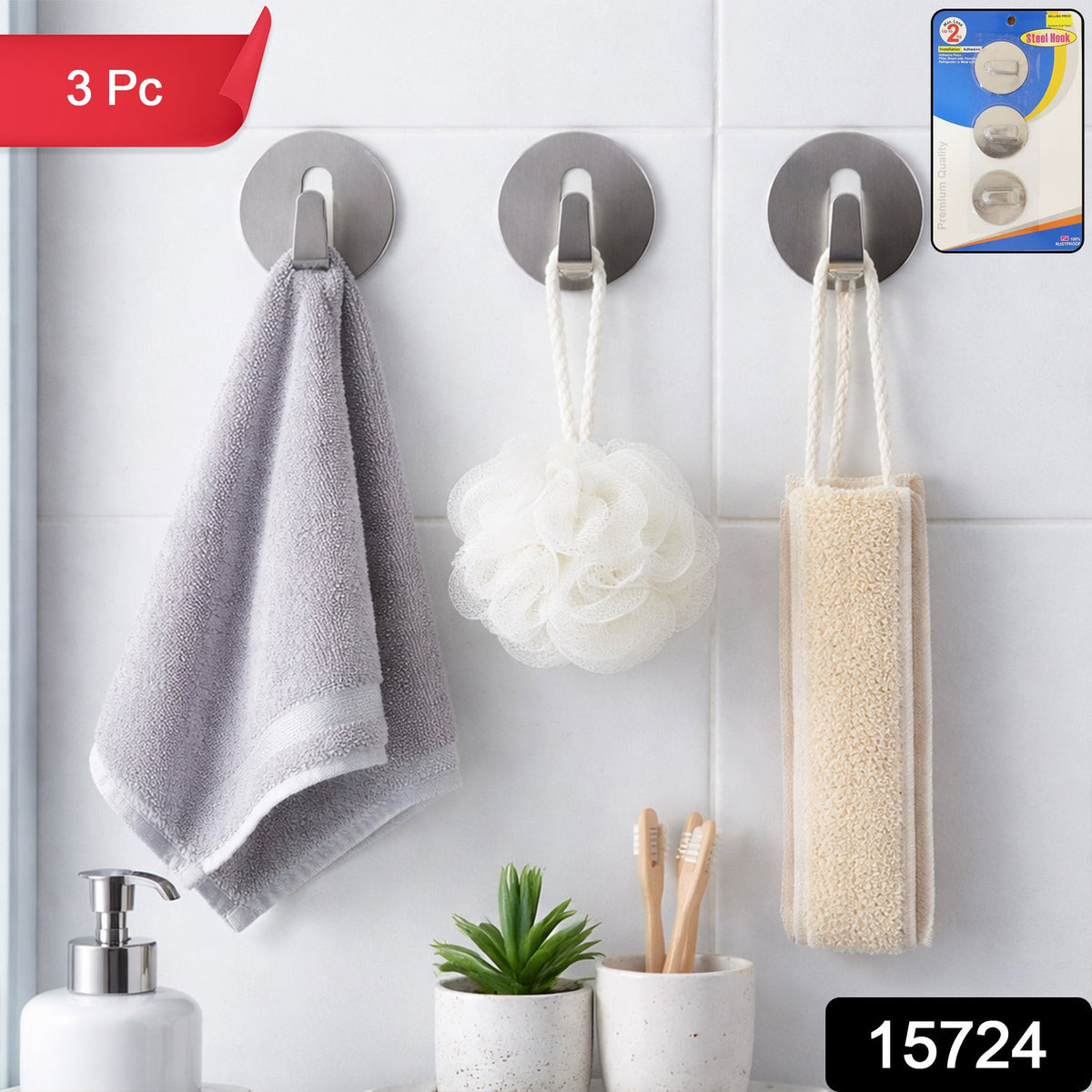 Heavy Duty Self-Adhesive Stainless Hooks – Waterproof for Robes, Coats & Towels