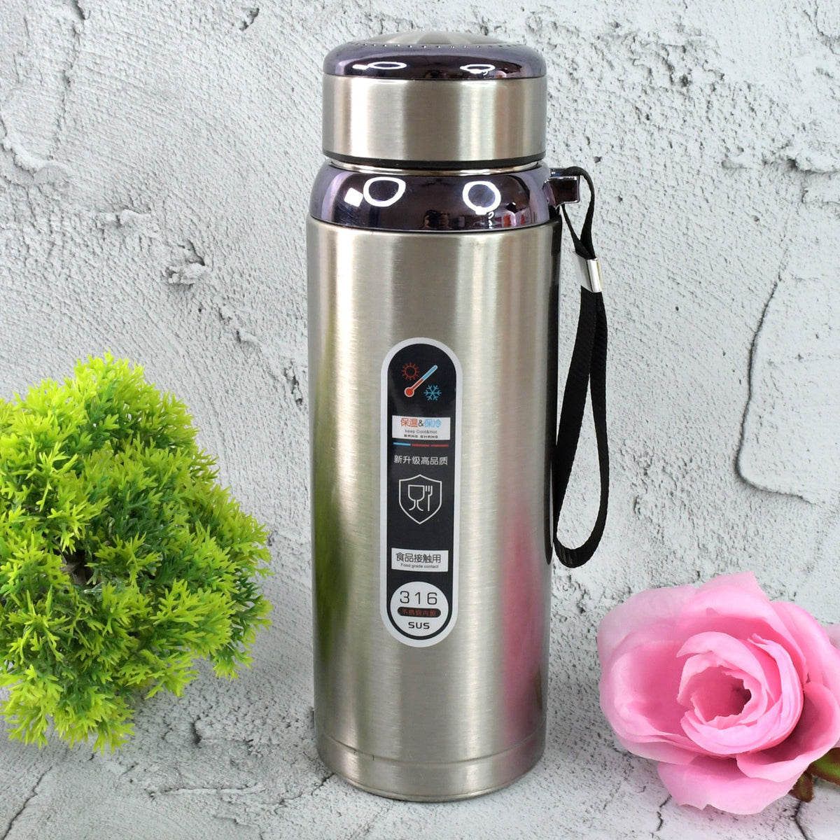 800ml Stainless Steel Water Bottle – Leak-Proof Thermos for Travel & Office