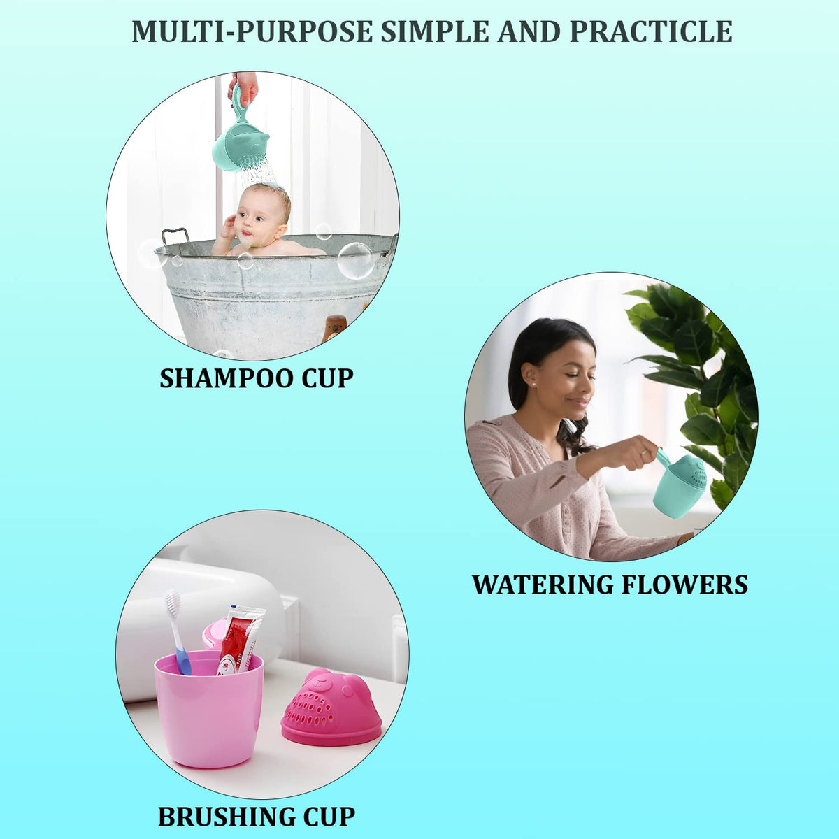 Baby Shampoo Shower Cup – Safe Soft Bath Tumbler for Kids’ Hair Washing