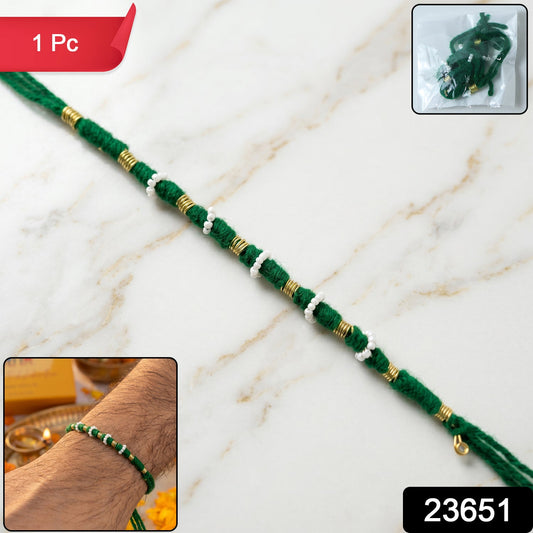 Handmade Green Cotton Rakhi