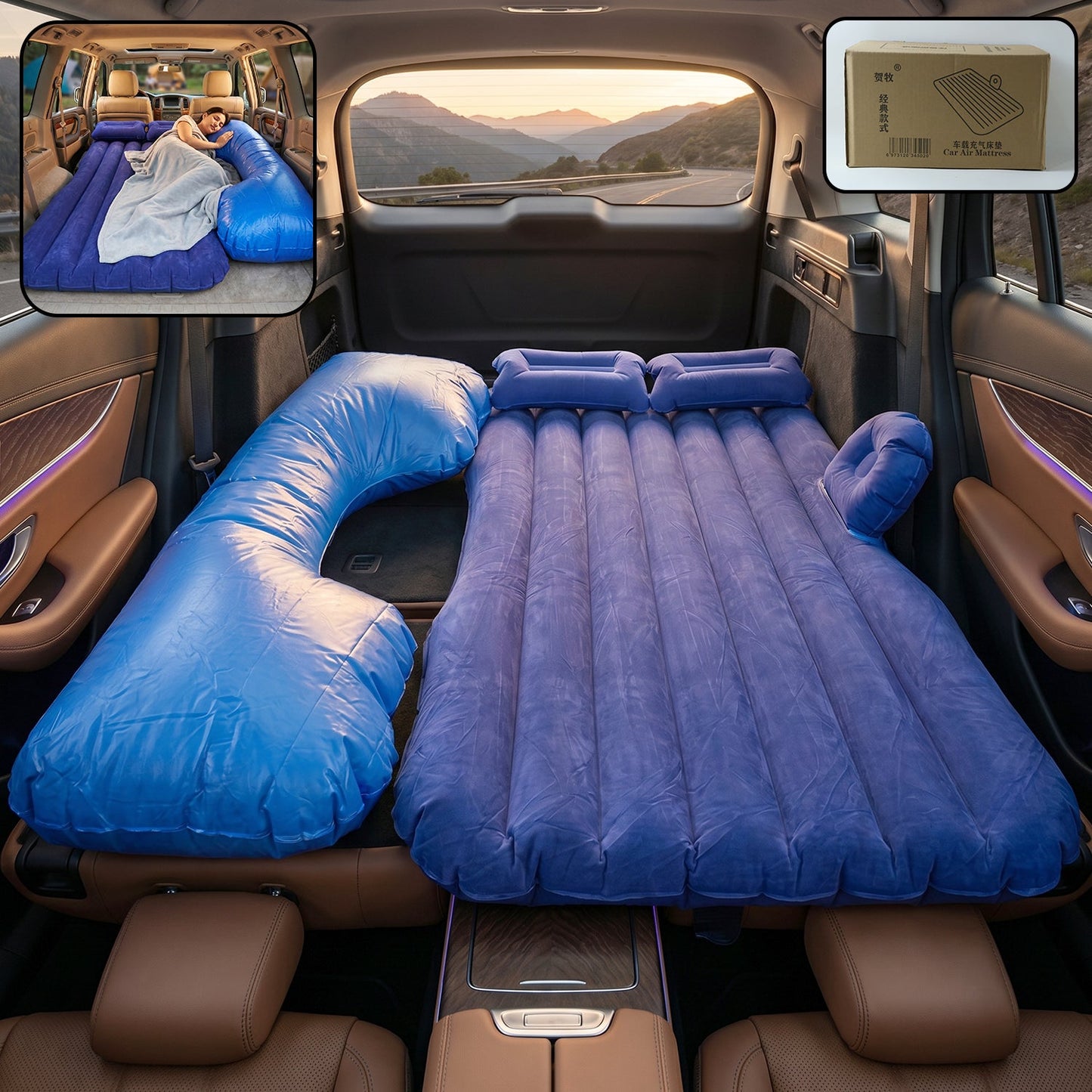 Car Air Mattress Set with Inset View