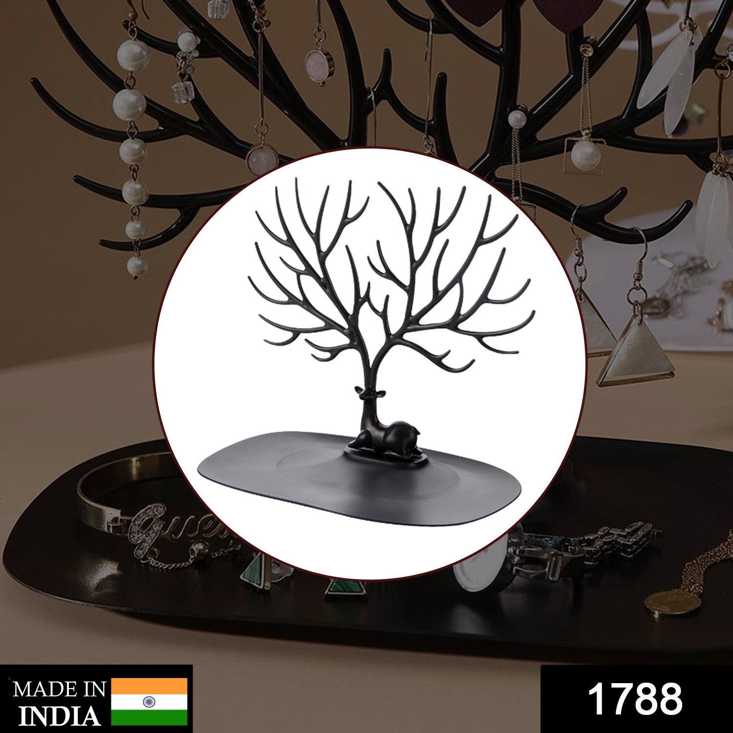 Deer antler jewellery tree stand for earrings and necklaces India