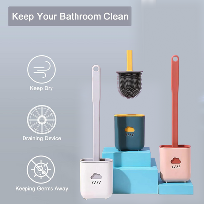 Silicone Toilet Brush with Holder (Without Box)