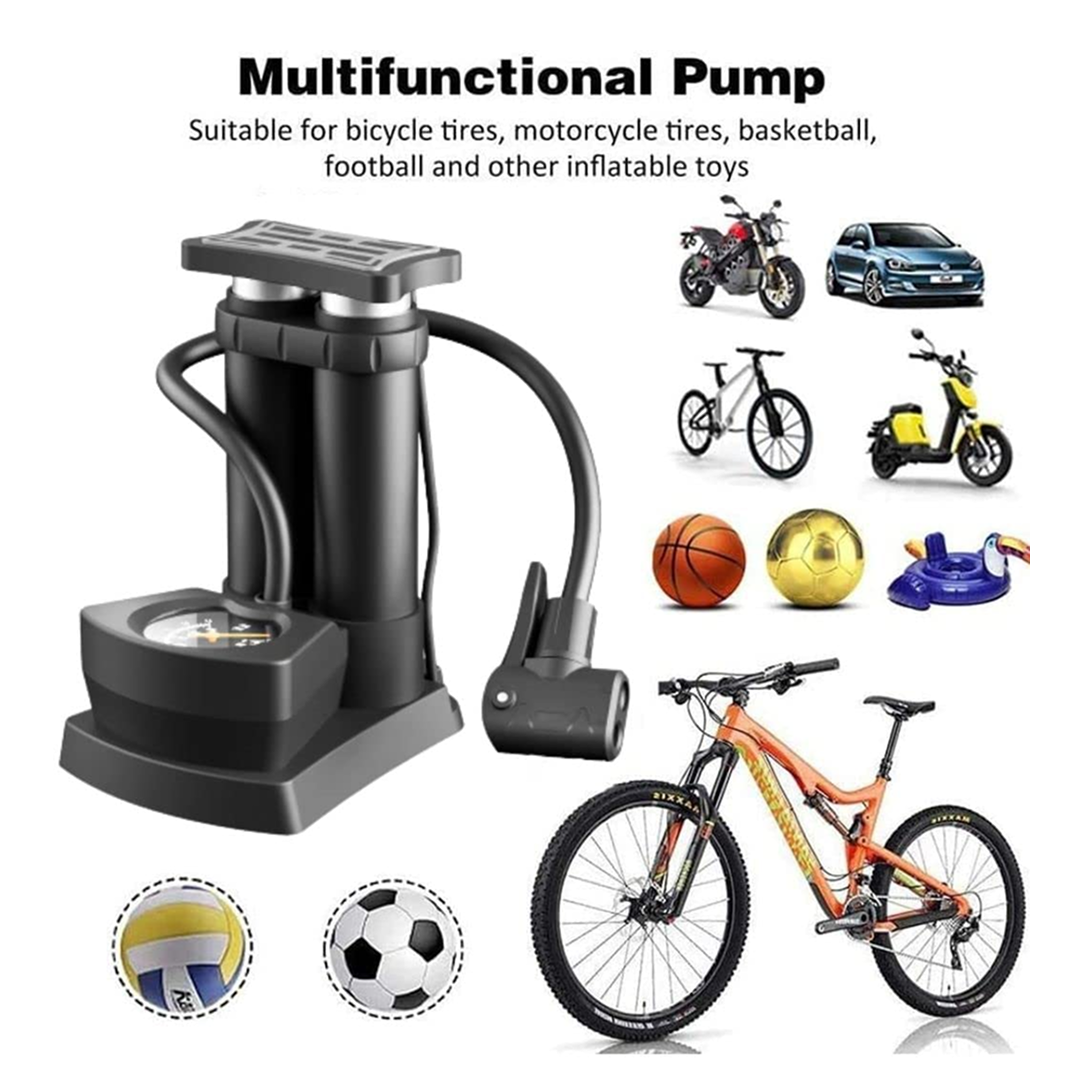 Portable Mini Bike Pump with Gauge