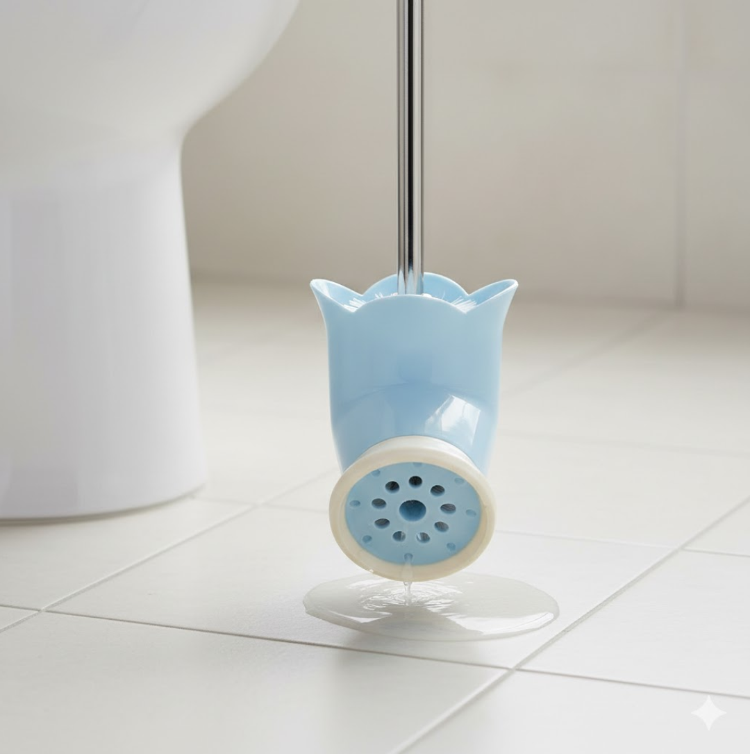 Toilet Plastic Brush with Holder Stand Western and Indian Toilet Bathroom Cleaning