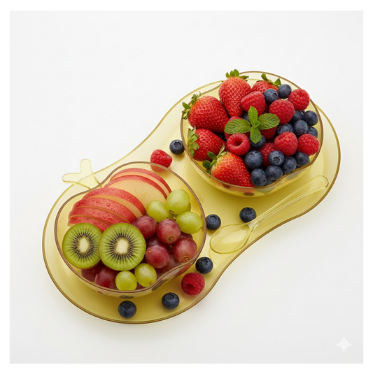Apple Shape Tray Bowl Used For Serving Snacks And Various Food Stuffs.