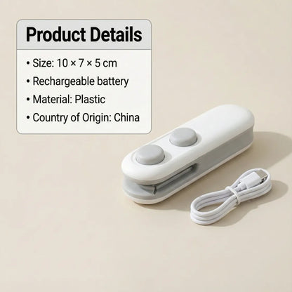  Mini Bag Sealer, 2 in 1 Seal & Cutter Heat Sealers - packaging shot