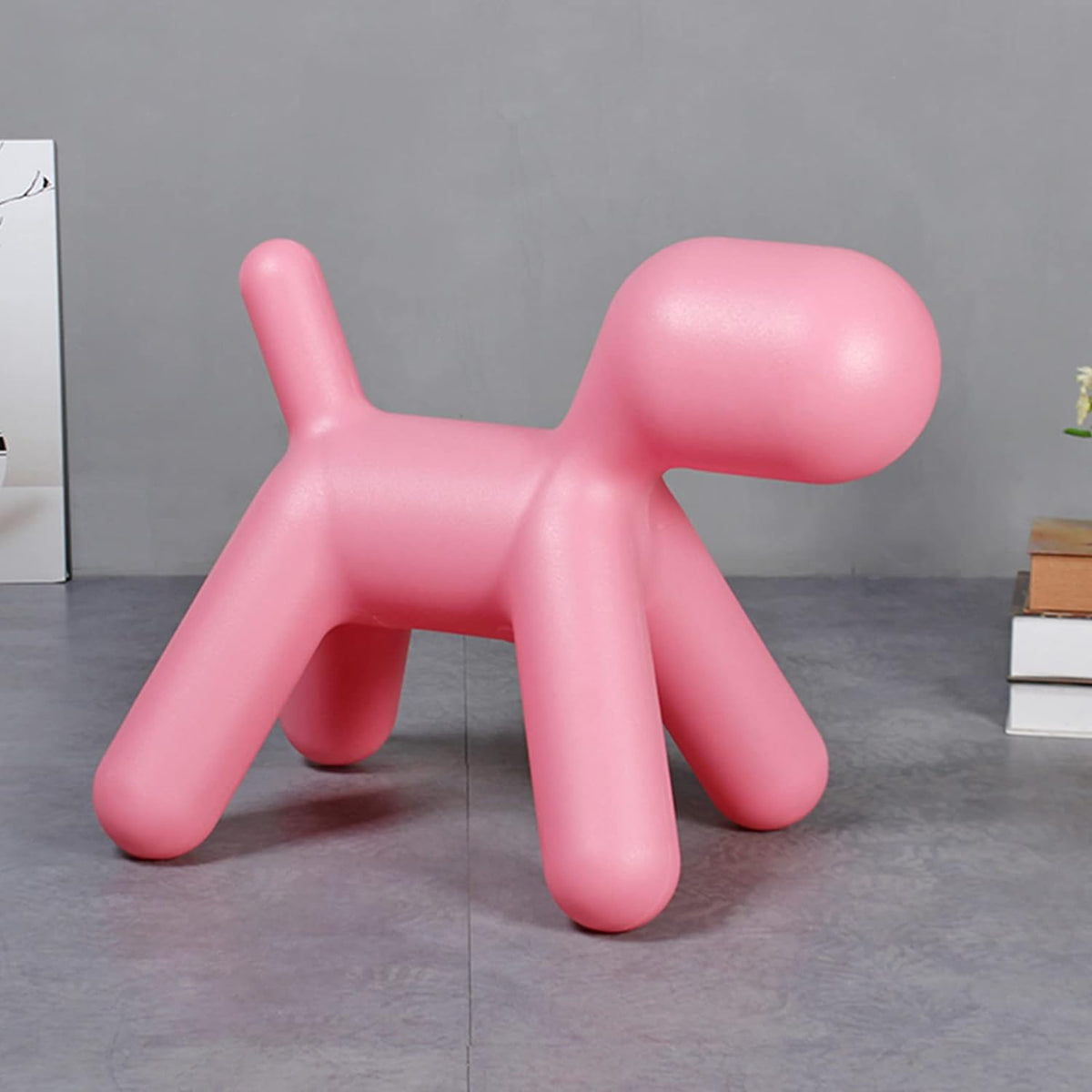 Plastic Cute Animal Puppy Chair Dog Low Footstool for Bedroom Living