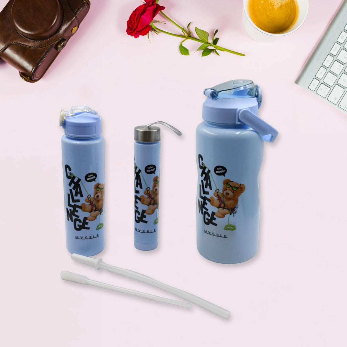 Plastic 3pc Water Bottle Set