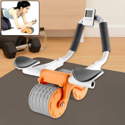 Automatic Rebound Ab Roller Wheel with Timer & Elbow Support for Fitness