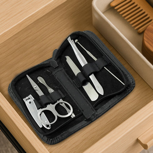 6-Piece Nail Clippers Kit with Travel Case – Professional Manicure SetStainless Steel