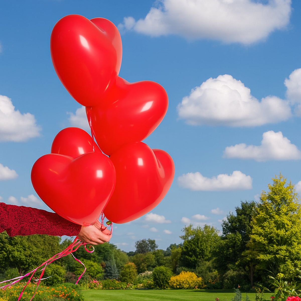 Holi heart balloons