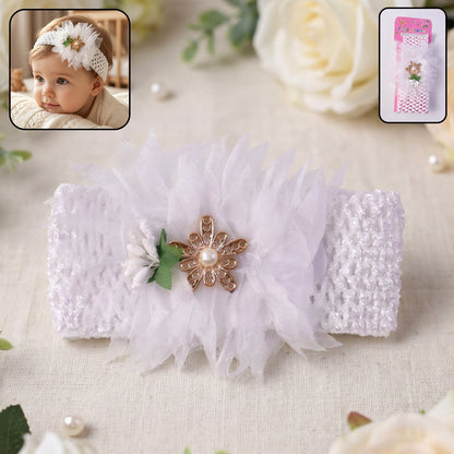 Cute Soft Elastic Floral Baby Headband Stylish Stretchable Hair Band (1 Pc)