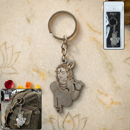 lord krishna engraved keychain