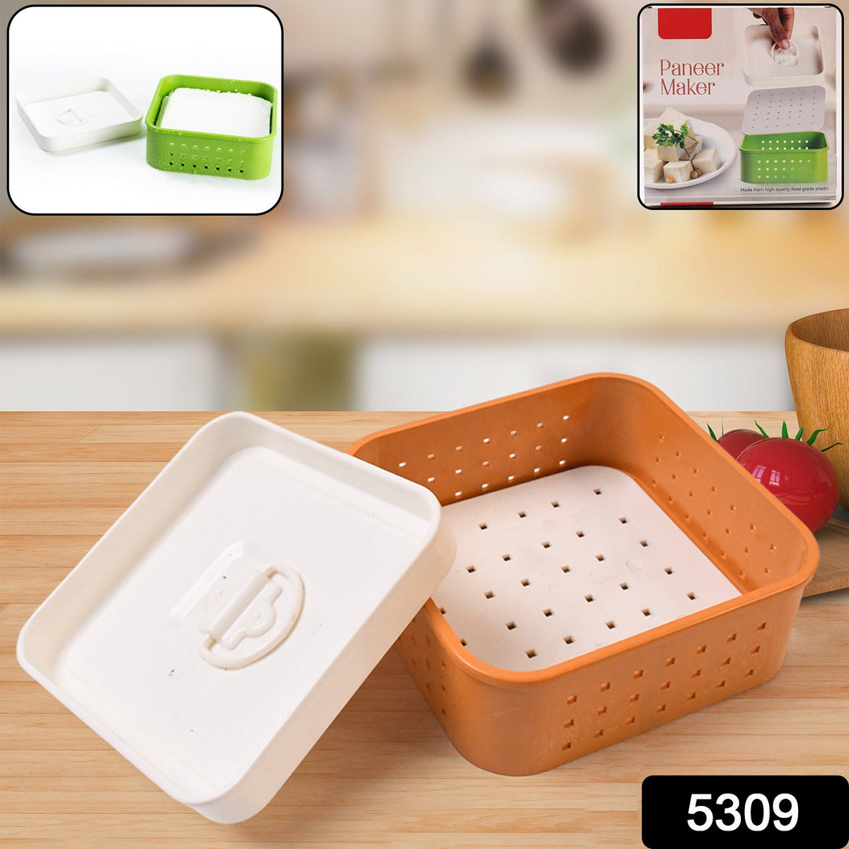 Square Shape Paneer Maker with Lid, Tofu & Sprouts Mould