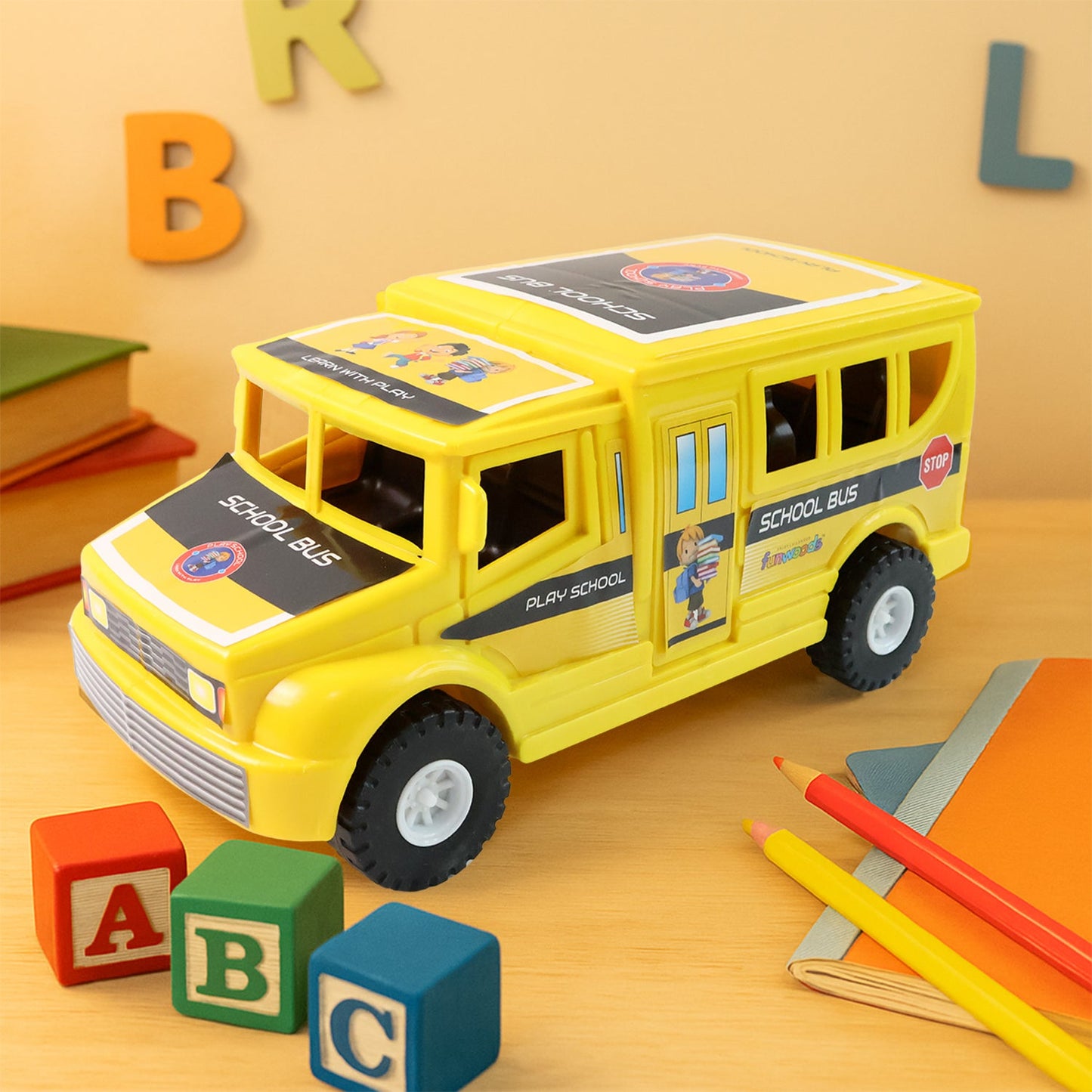 push friction bus toy