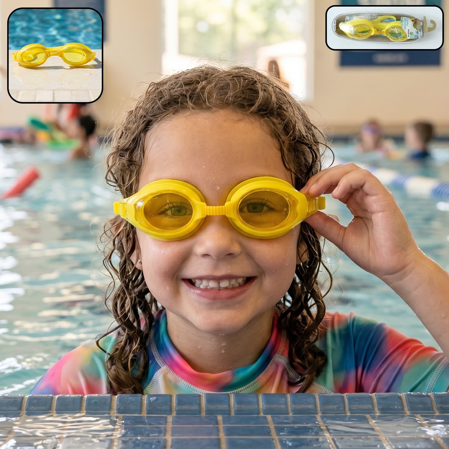 kids colorful swimming goggles anti leak pool training