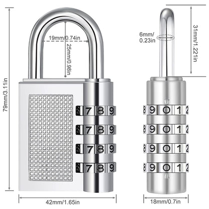 Heavy-Duty 4-Digit Resettable Combination Padlock (1 Pc)